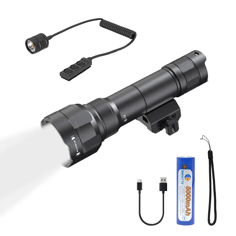 Brinyte T40 USB-C Rechargeable Multifunctional Hunting Flashlight for Night Hunting