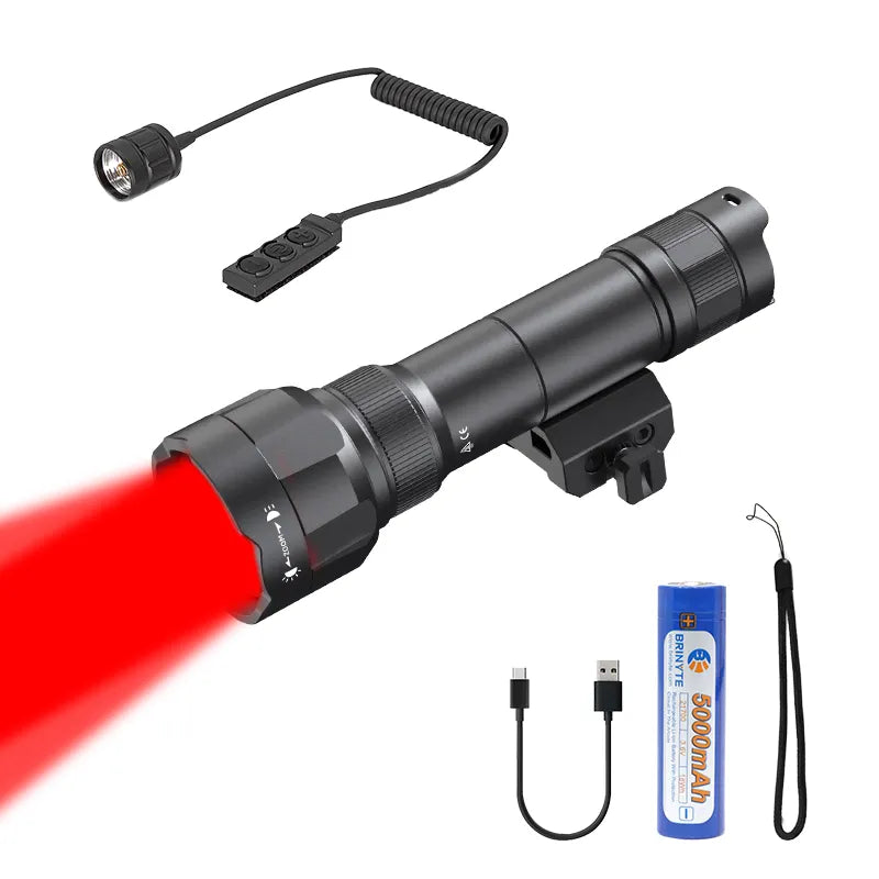 Brinyte T40 USB-C Rechargeable Multifunctional Hunting Flashlight for Night Hunting