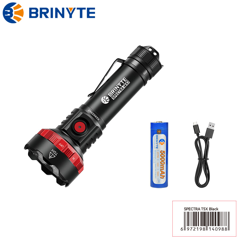 Brinyte SPECTRA T5X Multi-Color Blood Tracking Hunting Flashlight