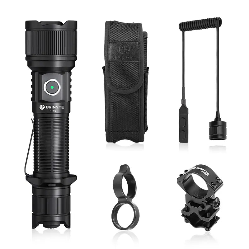 Brinyte PT16 Enhanced Tactical Kit with Remote Switch&Holster&Tactical Ring&BRM21 Mount