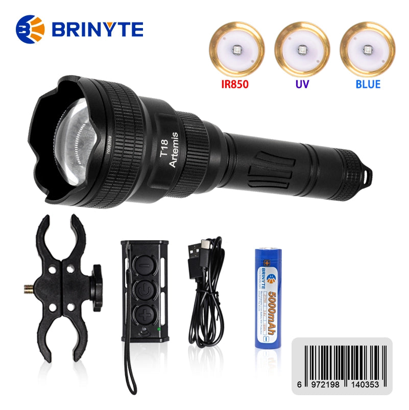 T18 Hunting Light Kit + 4 LED Bulbs—Brinyte