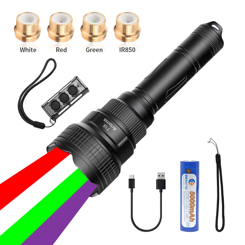 Brinyte T18 Artemis – Zoomable Multicolor Hunting Flashlight for Hog & Predator Night Hunting
