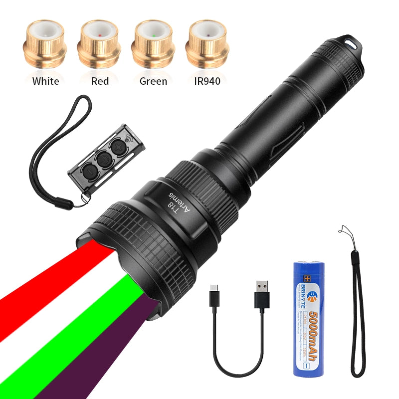 Brinyte T18 Artemis – Zoomable Multicolor Hunting Flashlight for Hog & Predator Night Hunting