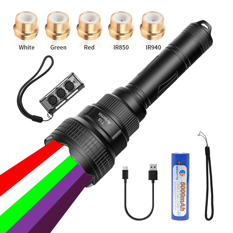 Brinyte T18 Artemis – Zoomable Multicolor Hunting Flashlight for Hog & Predator Night Hunting