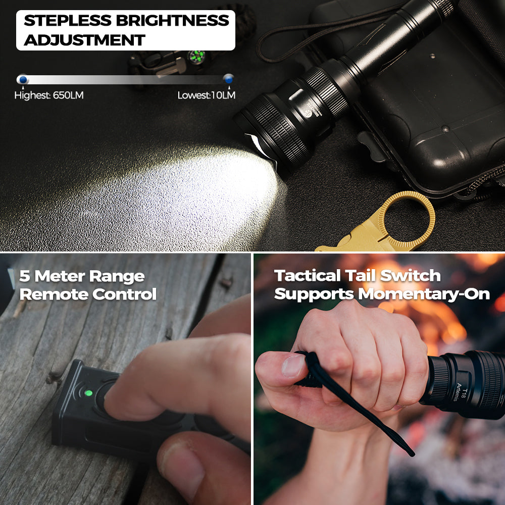 T18 Hunting Light Kit + 4 LED Bulbs—Brinyte