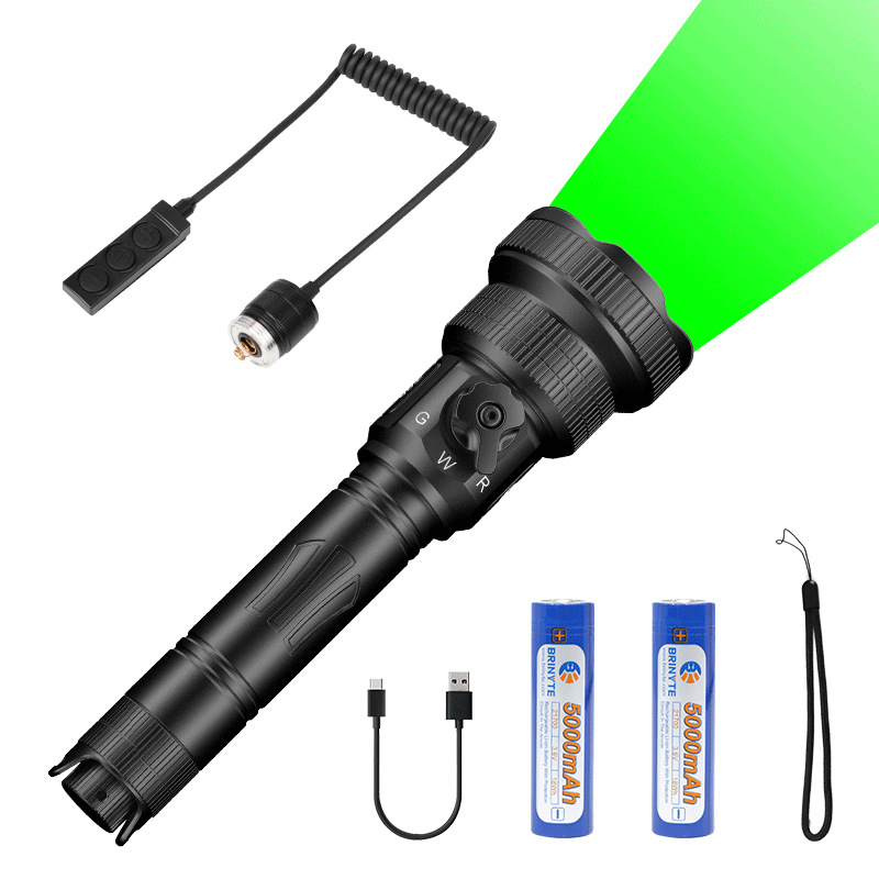Brinyte T28 Tri-Color Rechargeable Hunting Light Kit