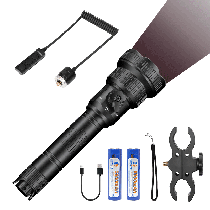 Brinyte T28 Tri-Color Rechargeable Hunting Light Kit