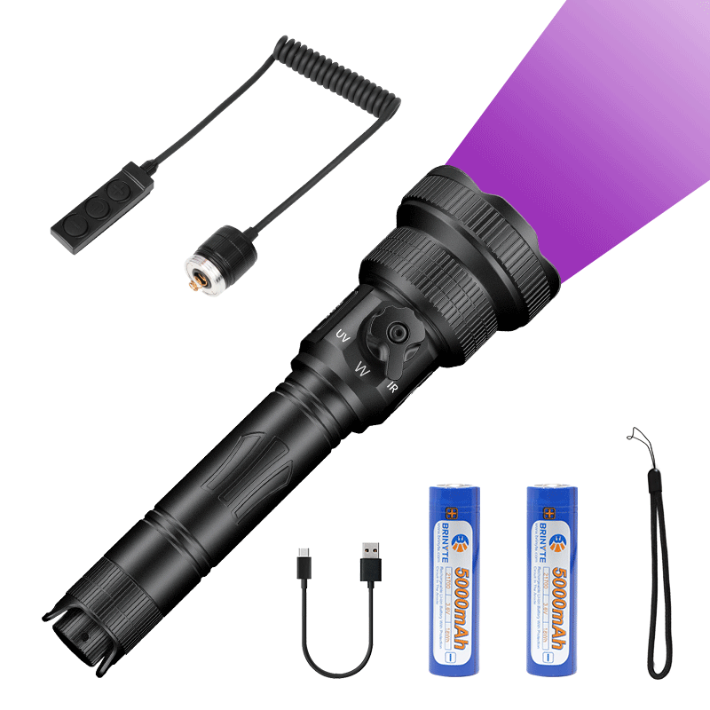 Brinyte T28 Tri-Color Rechargeable Hunting Light Kit