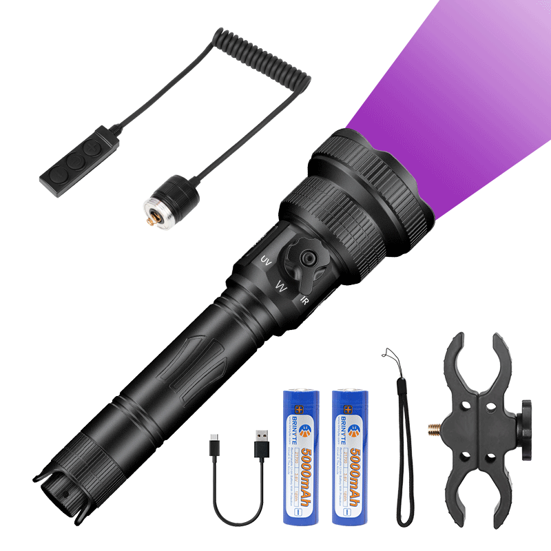 Brinyte T28 Tri-Color Rechargeable Hunting Light Kit