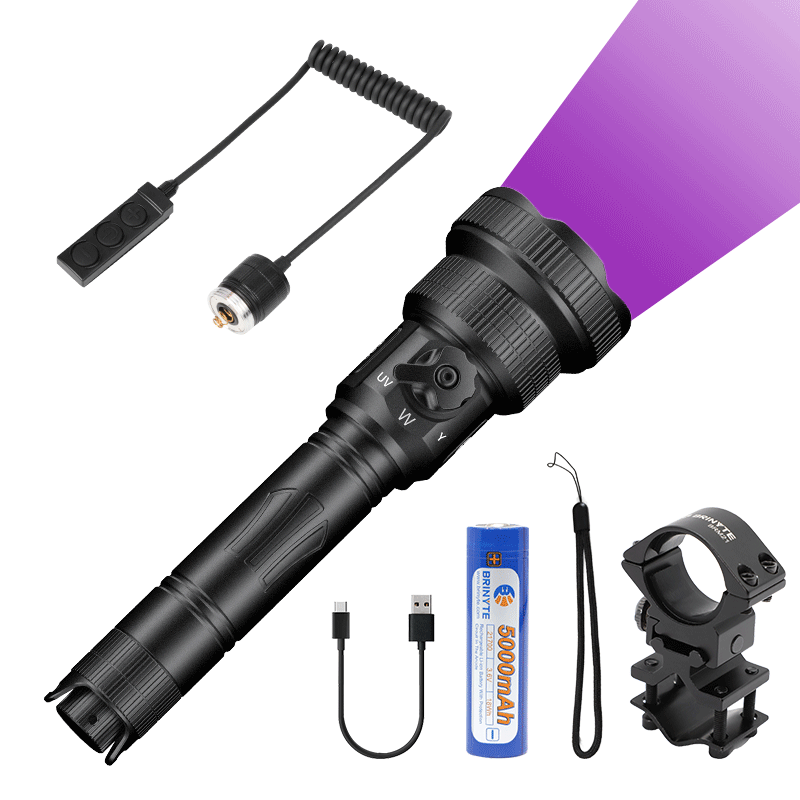 Brinyte T28 Tri-Color Rechargeable Hunting Light Kit