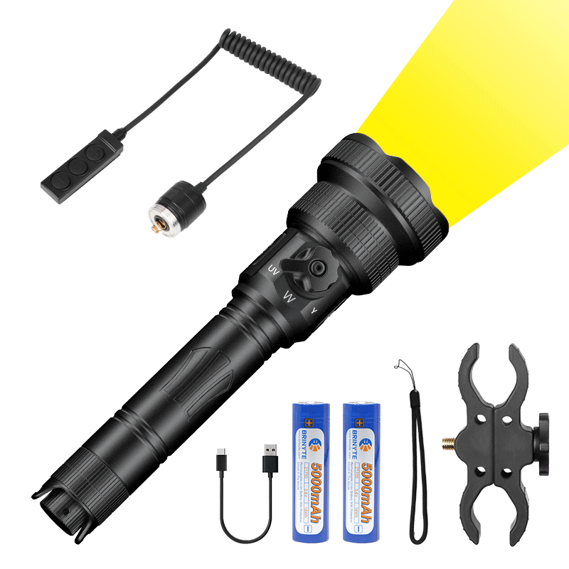 Brinyte T28 Tri-Color Rechargeable Hunting Light Kit