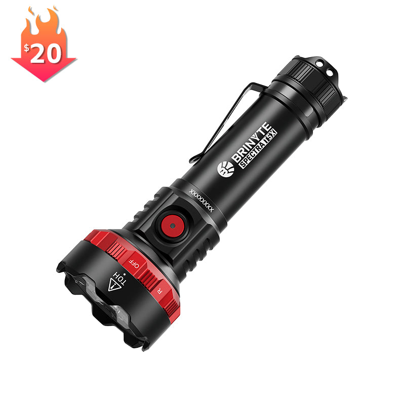 Brinyte SPECTRA T5X Multi-Color Blood Tracking Hunting Flashlight