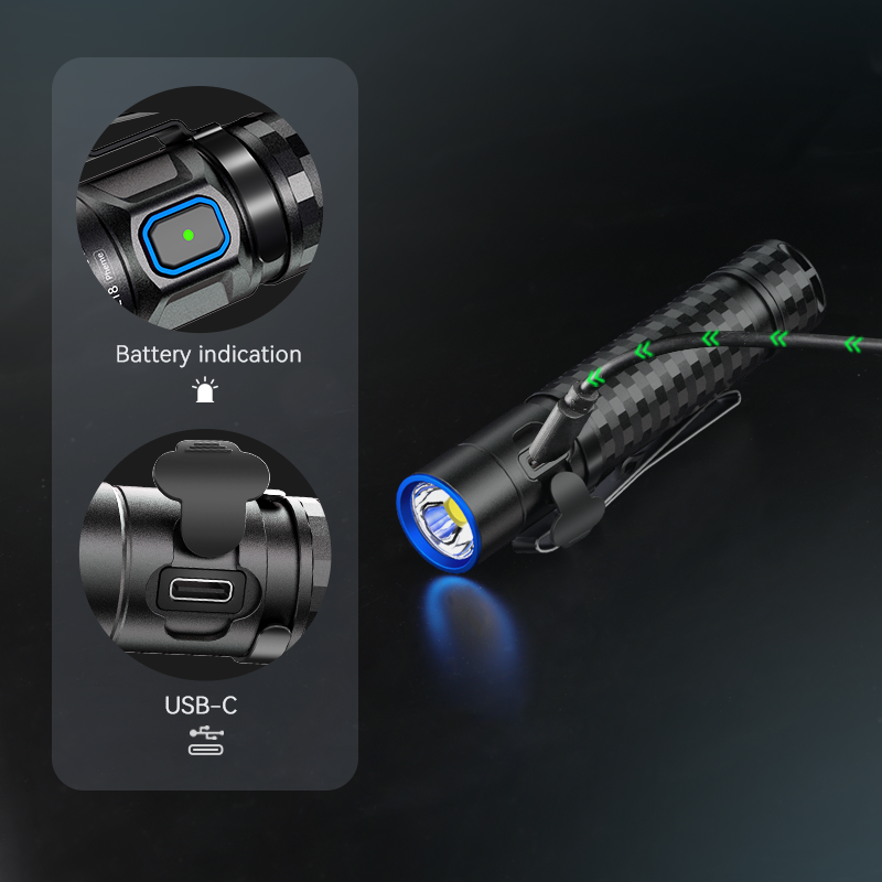 Brinyte 1200+LM E18 Self-Defense Rechargeable Light with Type-c Direct Charging