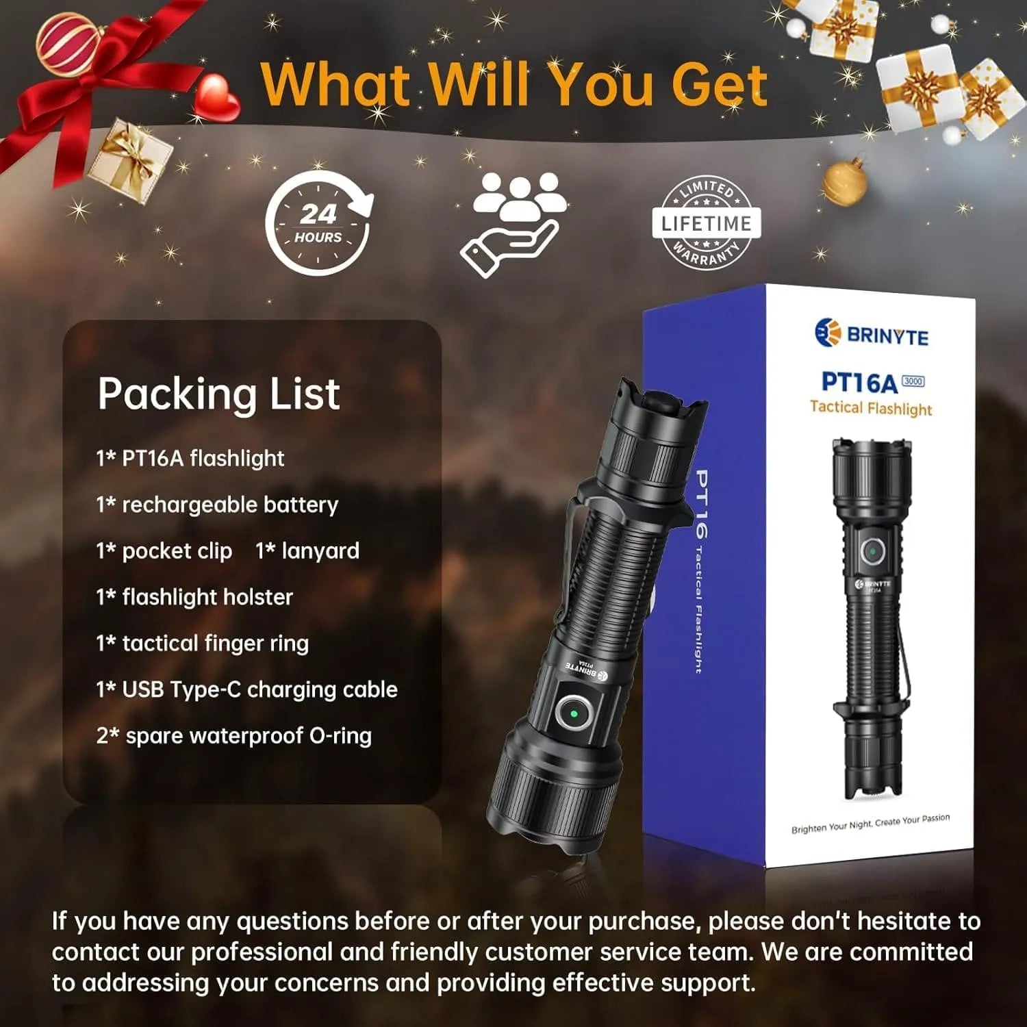 PT16A Tactical Flashlight—Brinyte