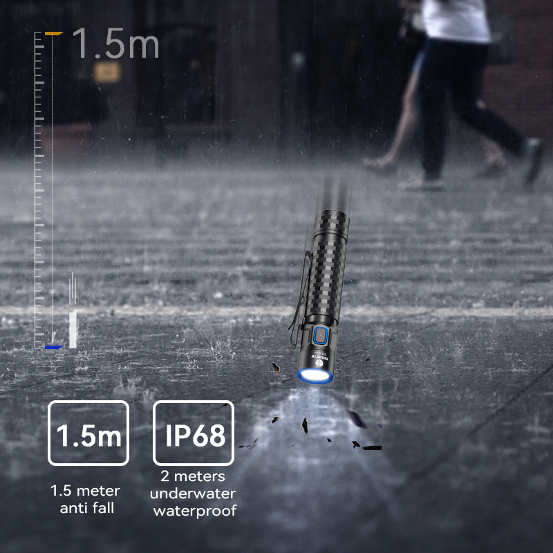 Brinyte 1200+LM E18 Self-Defense Rechargeable Light with Type-c Direct Charging