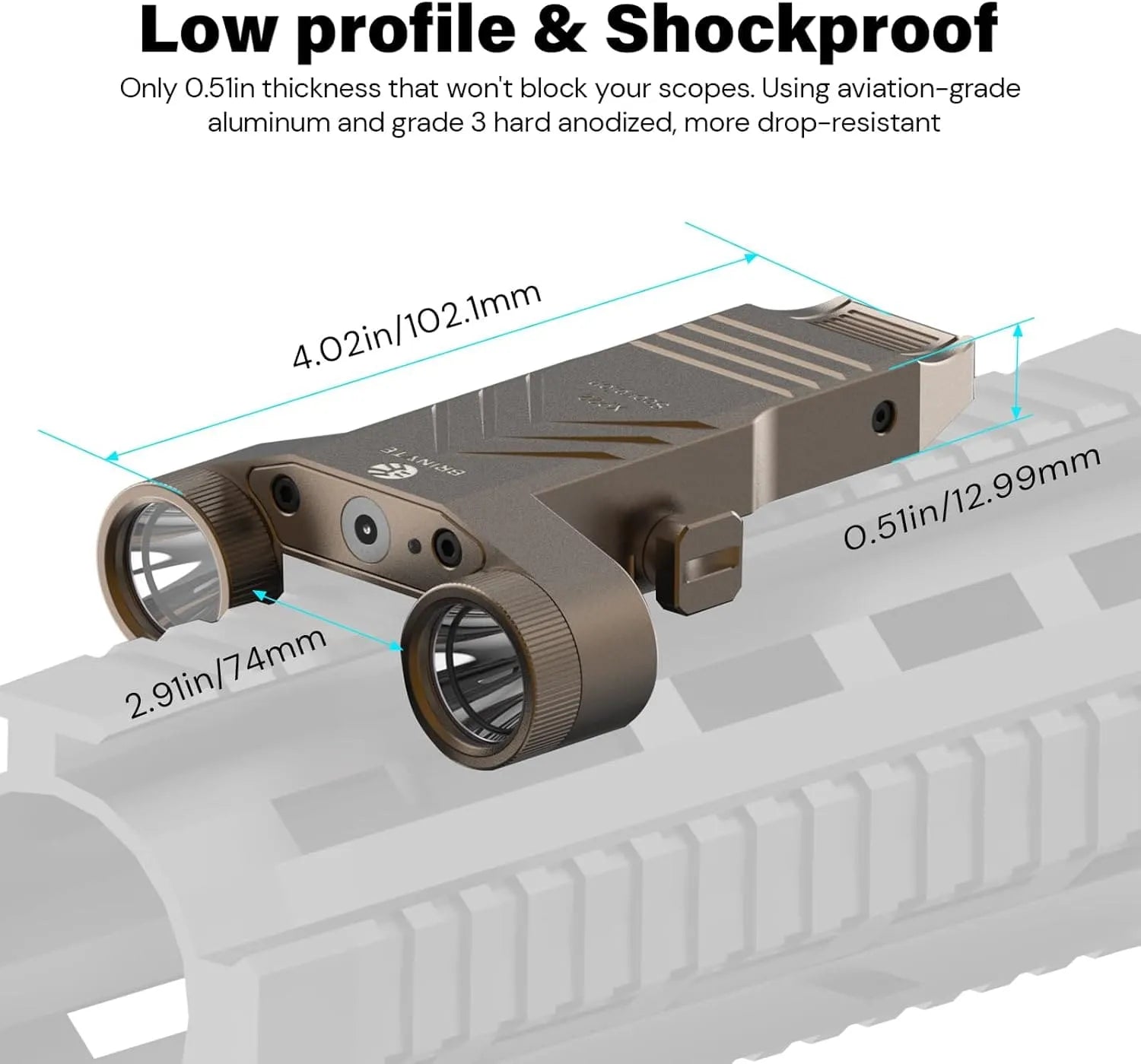 Brinyte XP22 Tactical Rail-mounted Flashlight
