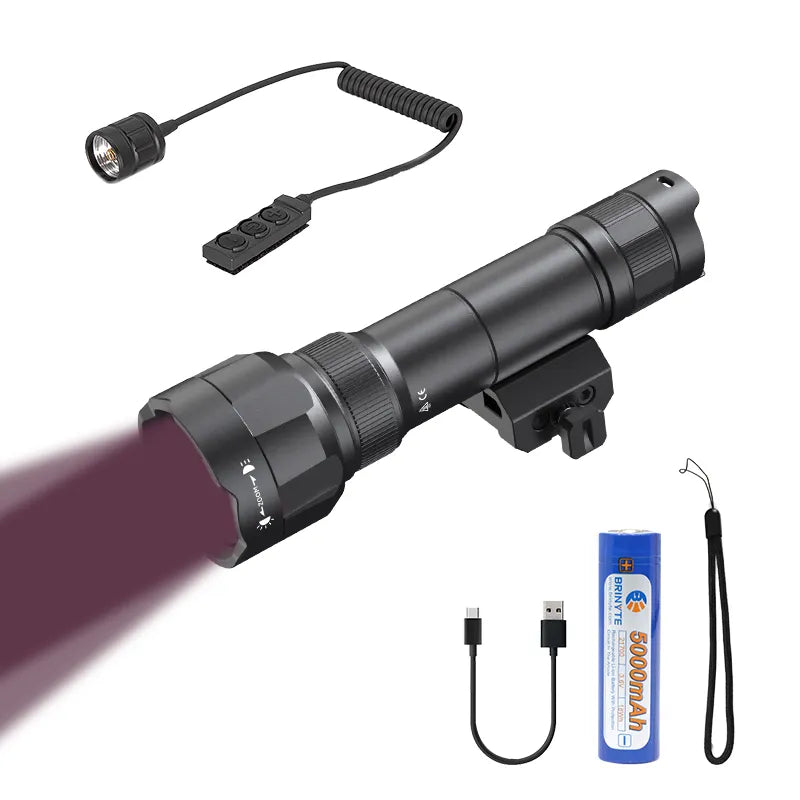 Brinyte T40 USB-C Rechargeable Multifunctional Hunting Flashlight for Night Hunting