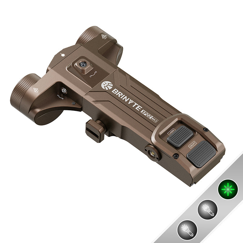 Brinyte XP22MK3 Scorpion:Low-Profile Weapon Light & Green Laser Combo