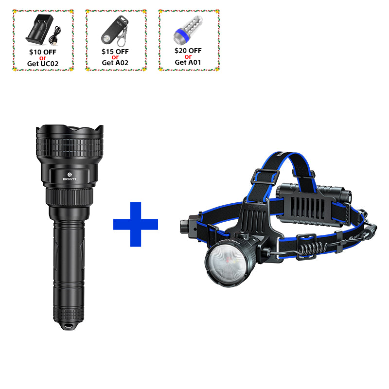 Brinyte T18&HL28 Hunting Lights Bundle Sale