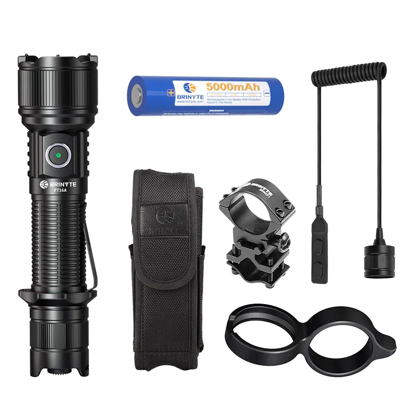 Brinyte PT16A 3000Lumens Tactical Light with Tungsten Steel Tips