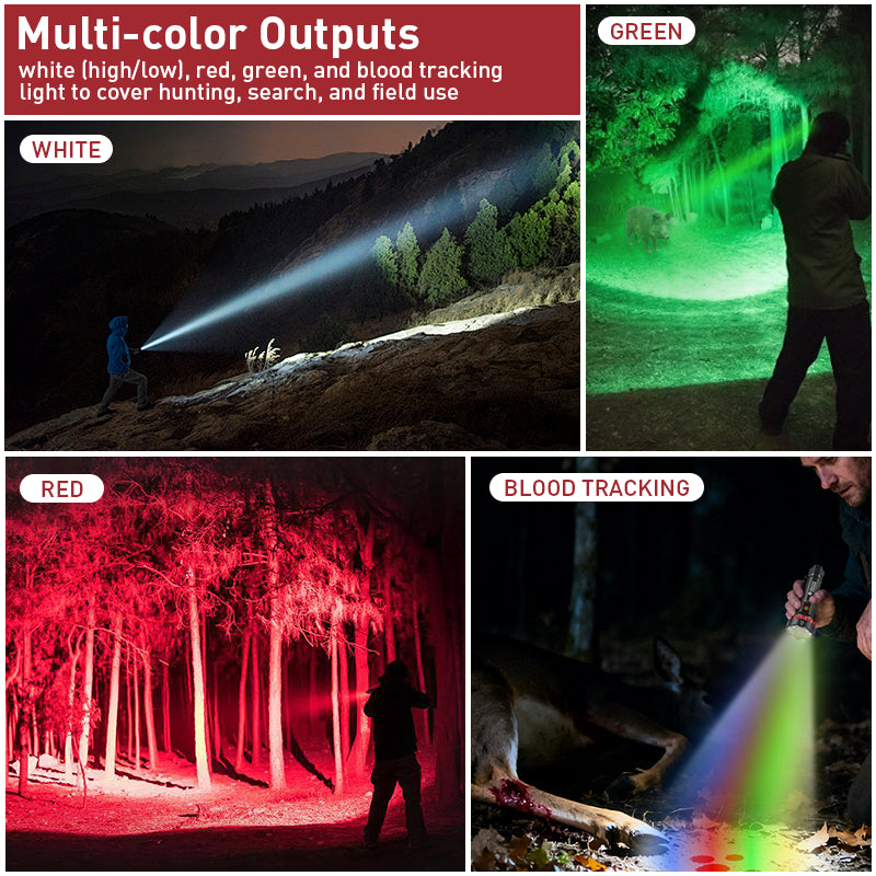 Brinyte SPECTRA T5X Multi-Color Blood Tracking Hunting Flashlight