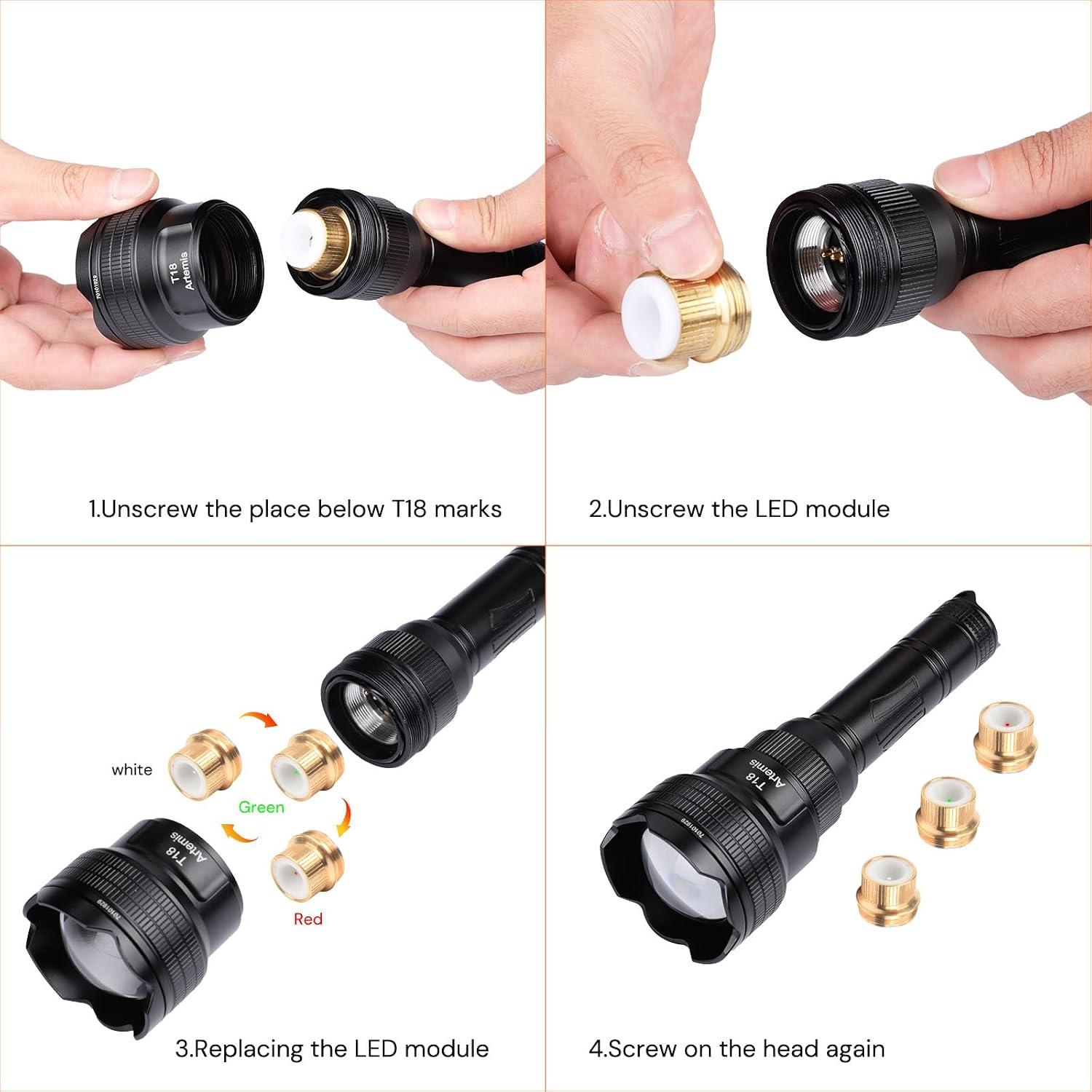 Brinyte T18 Artemis – Zoomable Multicolor Hunting Flashlight for Hog & Predator Night Hunting