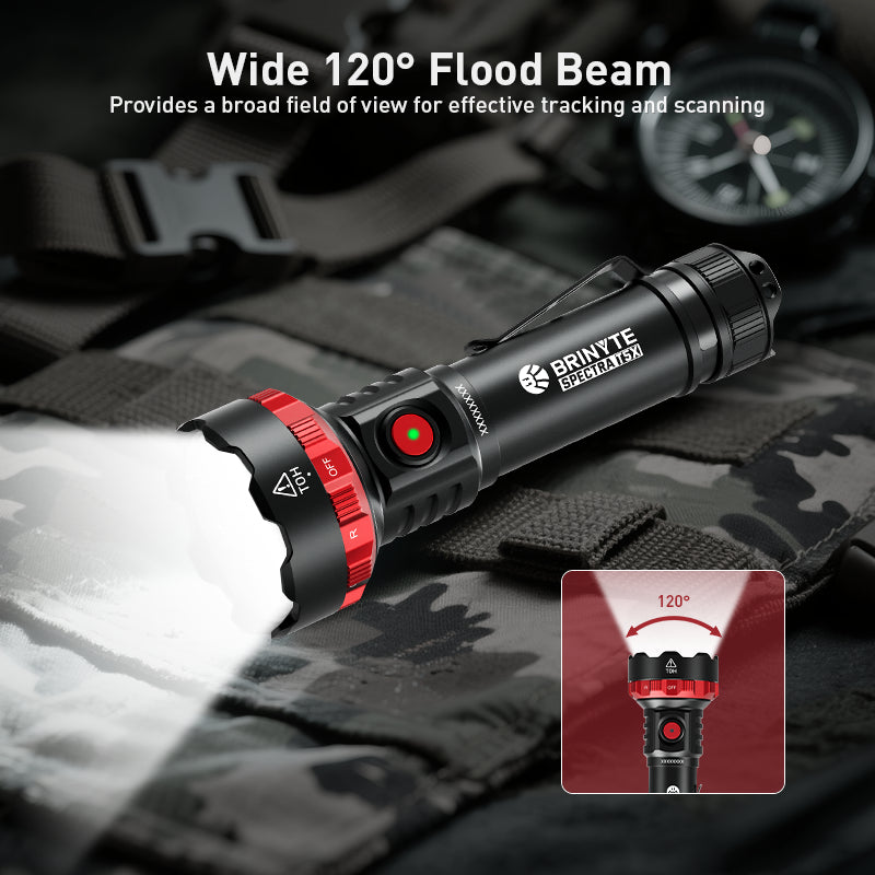 Brinyte SPECTRA T5X Multi-Color Blood Tracking Hunting Flashlight