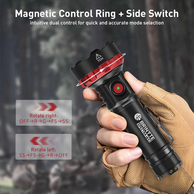 Brinyte SPECTRA T5X Multi-Color Blood Tracking Hunting Flashlight