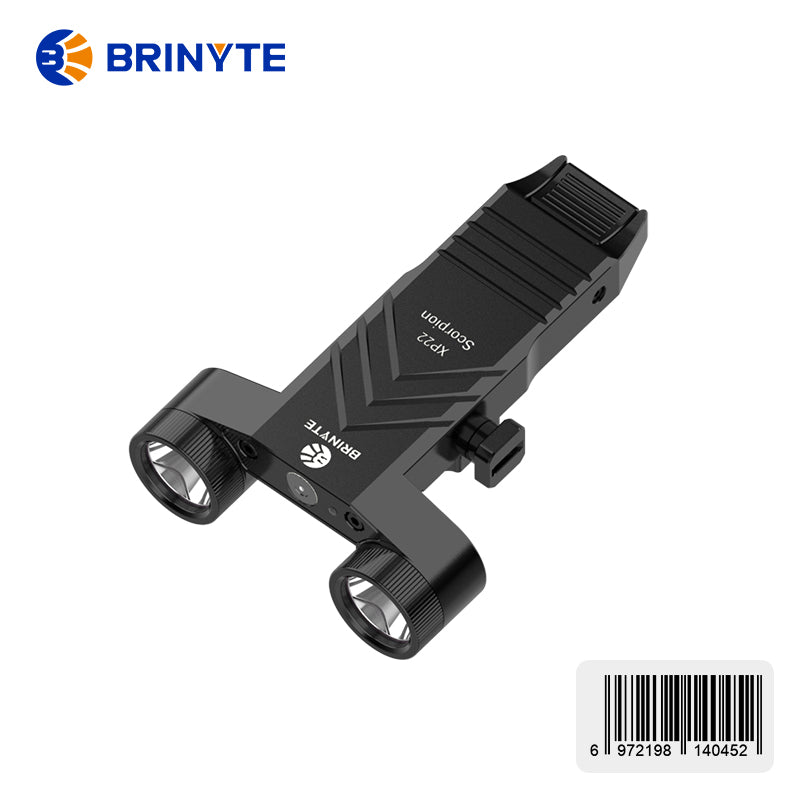 Brinyte xp22 quick-detached dual-heads weapon light 1300 lms &amp; 260m