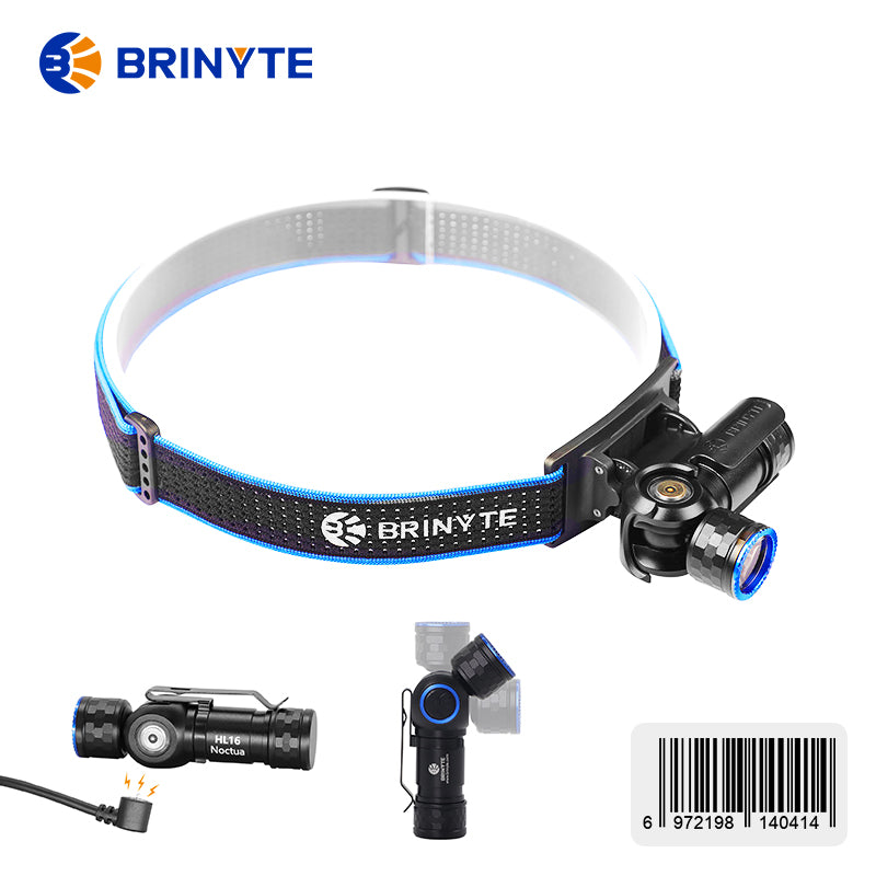 Brinyte HL16 Headlamp 520lms Compatible with both Dry and Rechargeable Battery