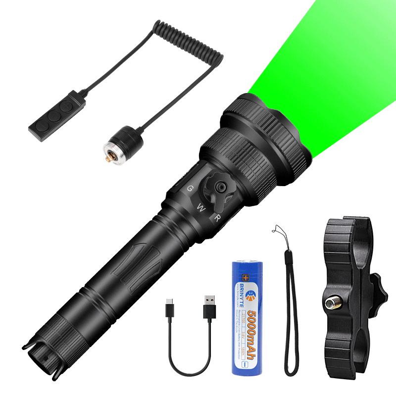 Brinyte T28 Tri-Color Rechargeable Hunting Light Kit