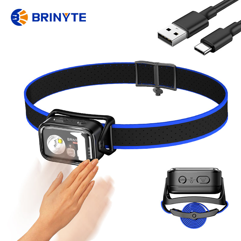 Brinyte HC01S Three-Lighting Souce Headlamp with Gesture Control On/Off