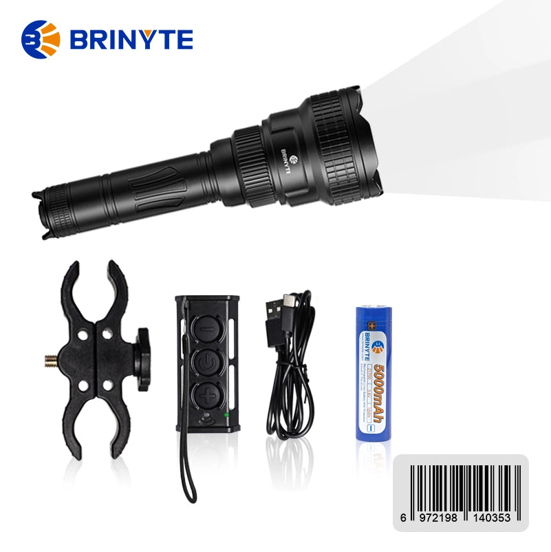 Brinyte T18-V Zoomable Rechargeable White Light With Wireless Remote Switch