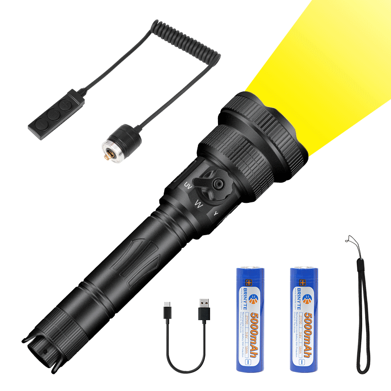 Brinyte T28 Tri-Color Rechargeable Hunting Light Kit