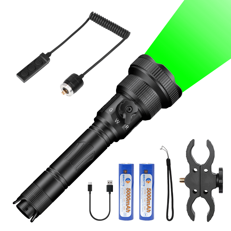 Brinyte T28 Tri-Color Rechargeable Hunting Light Kit