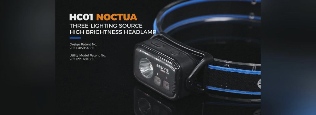 brinyte hc01 working headlamp with rend and white light
